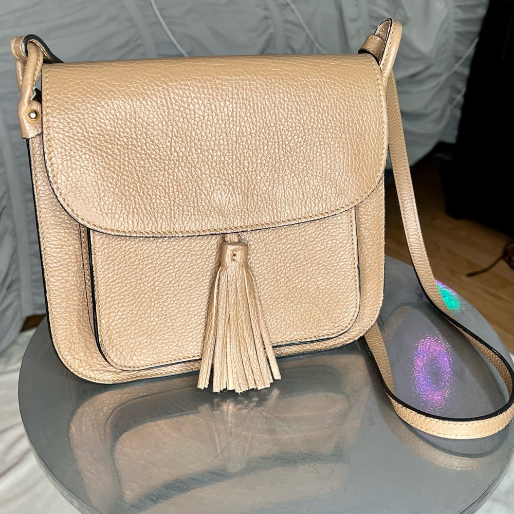 BORSE IN PELLE • Genuine Leather • Made In Italy • Crossbody Purse • Brown/Tan